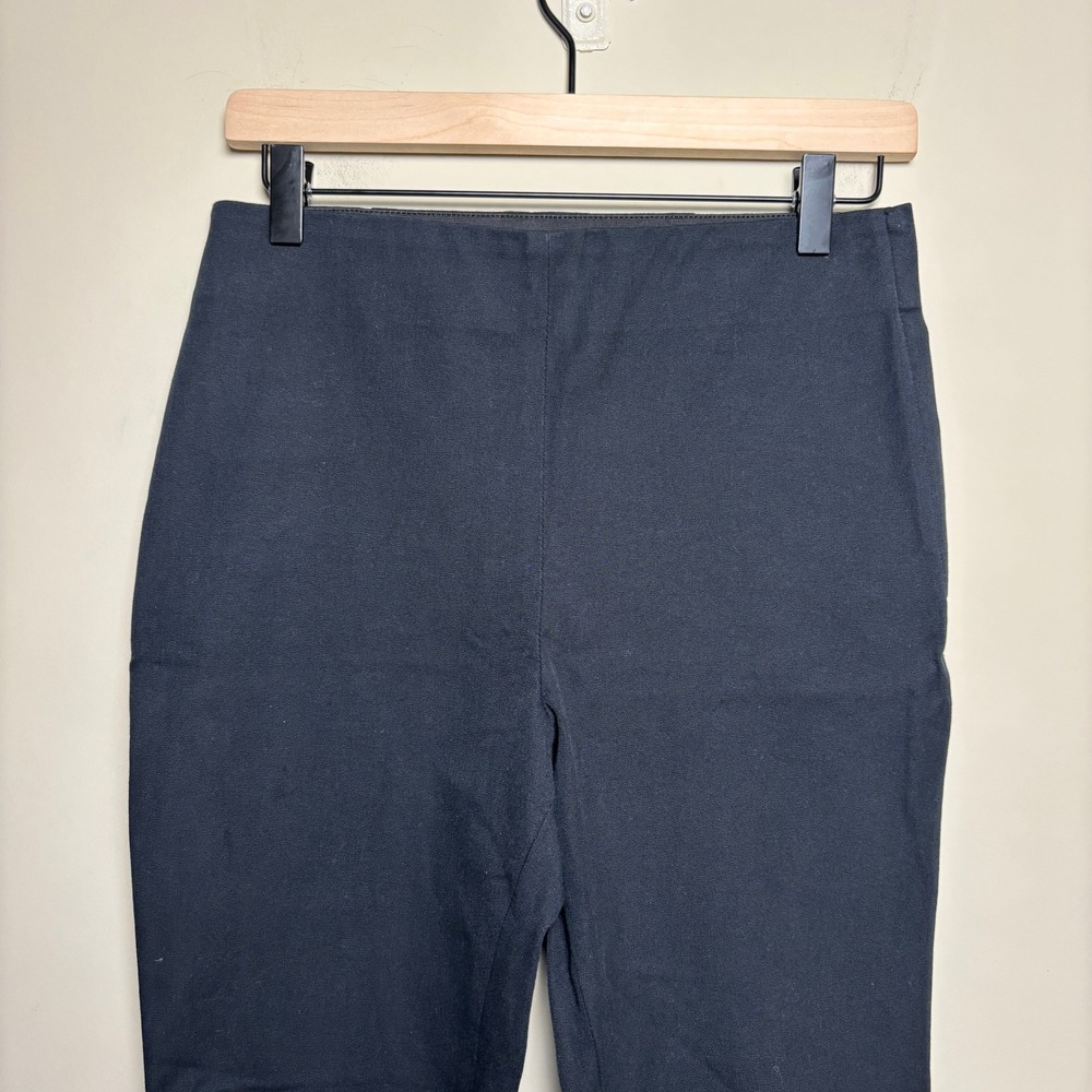 COS Navy Blue Stretch Elastic Waist Side Zip Crop Ankle Trouser Pants Women 8 US - Picture 2 of 10
